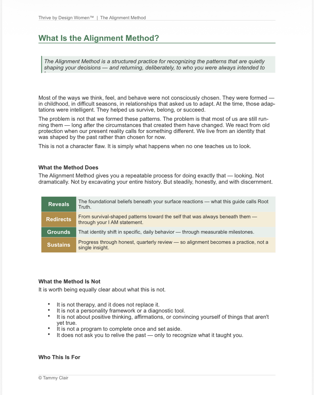 Thrive By Design Women's Alignment Guide