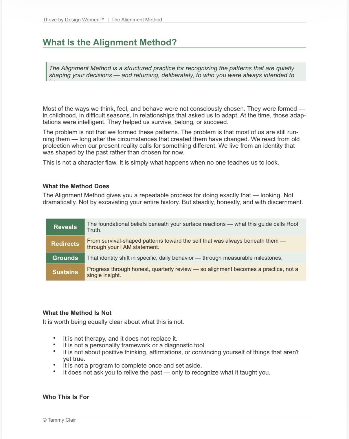 Thrive By Design Women's Alignment Guide