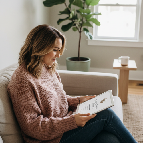 Woman Reading Alignment Method on Screen